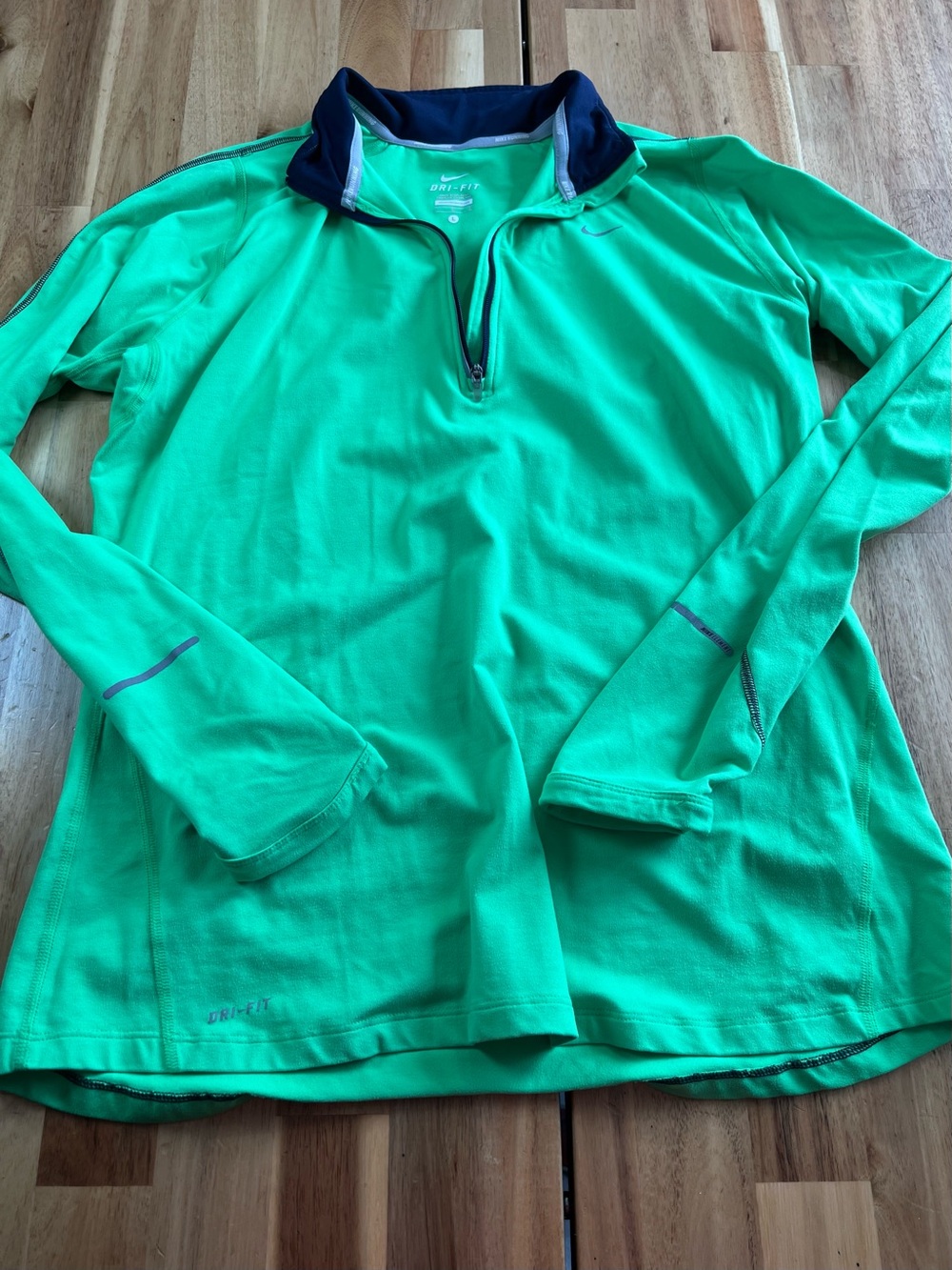 Nike Running Dri-FIT Neon Green Quarter Zip Pullover Women’s Large